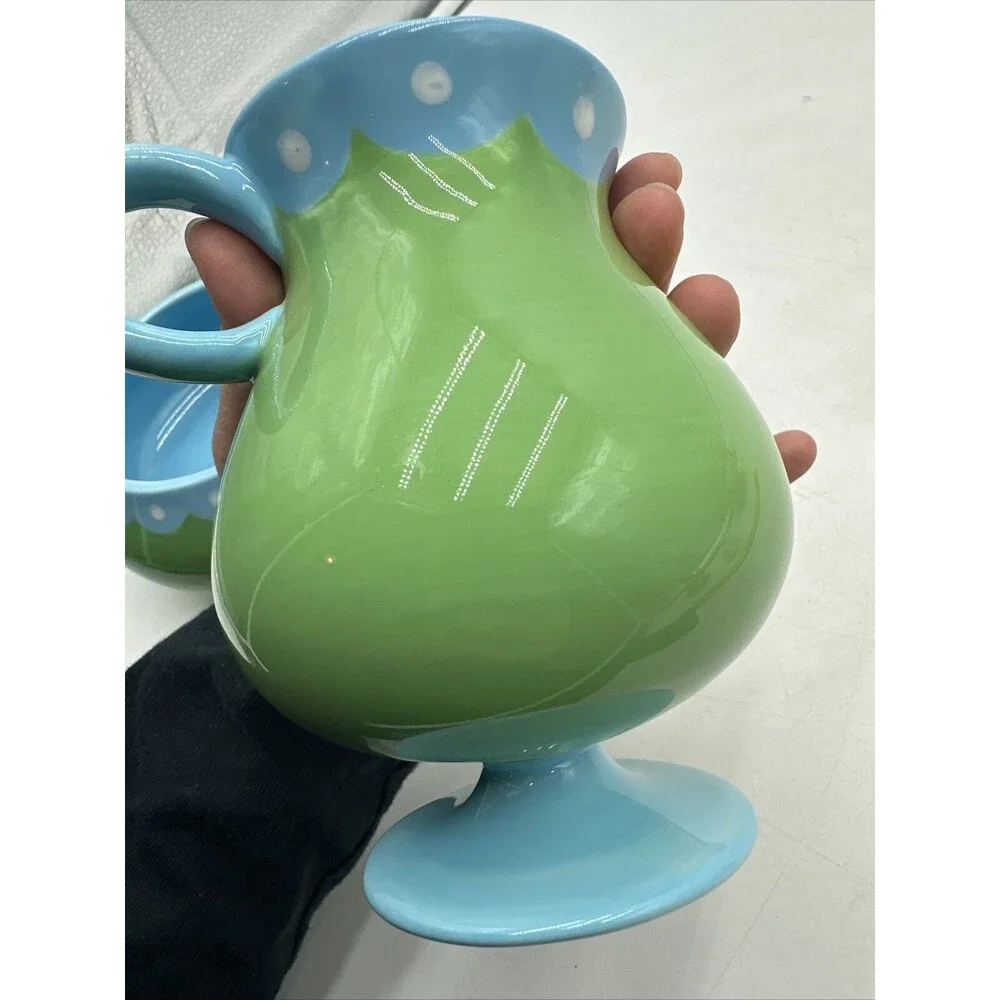Retro Jonathan Adler Happy Home 2004 Ice Cream Parlour Bowl and Parfait Mug Blue